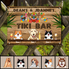 Metal Tiki Bar Signs, Gifts For Pet Lovers, Hawaiian Tiki Silhouettes Personalized Home Signs