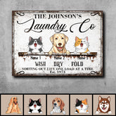 Metal Laundry Sign, Gifts For Pet Lovers, Wash Dry Fold Personalized Housewarming Gifts