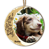 I Love You To The Moon And Back - Personalized Wooden Circle Ornament - Dog Lover Gift - Sympathy Gift - Christmas Memorial Gift - Sympathy Loss Pet Ornament