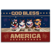 God Bless America - Personalized Doormat, 4th Of July Pet Doormat