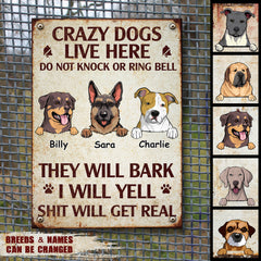 Warning Metal Yard Sign, Gifts For Dog Lovers, Do Not Knock Or Ring The Bell They Will Bark I Will Yell