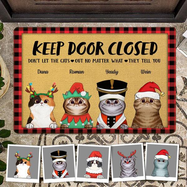 Keep Door Closed Personalized Cat Doormat DM-NB461