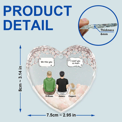 Memorial I Miss You I Know - Personalized Heart Shaped Glass Ornament